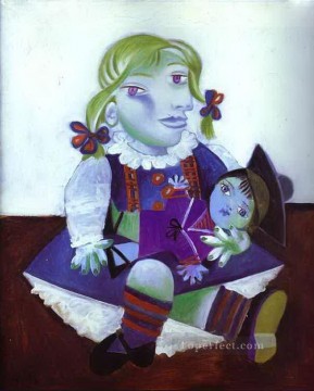 Retrato de Maya con su muñeca 1938 Pablo Picasso Pinturas al óleo